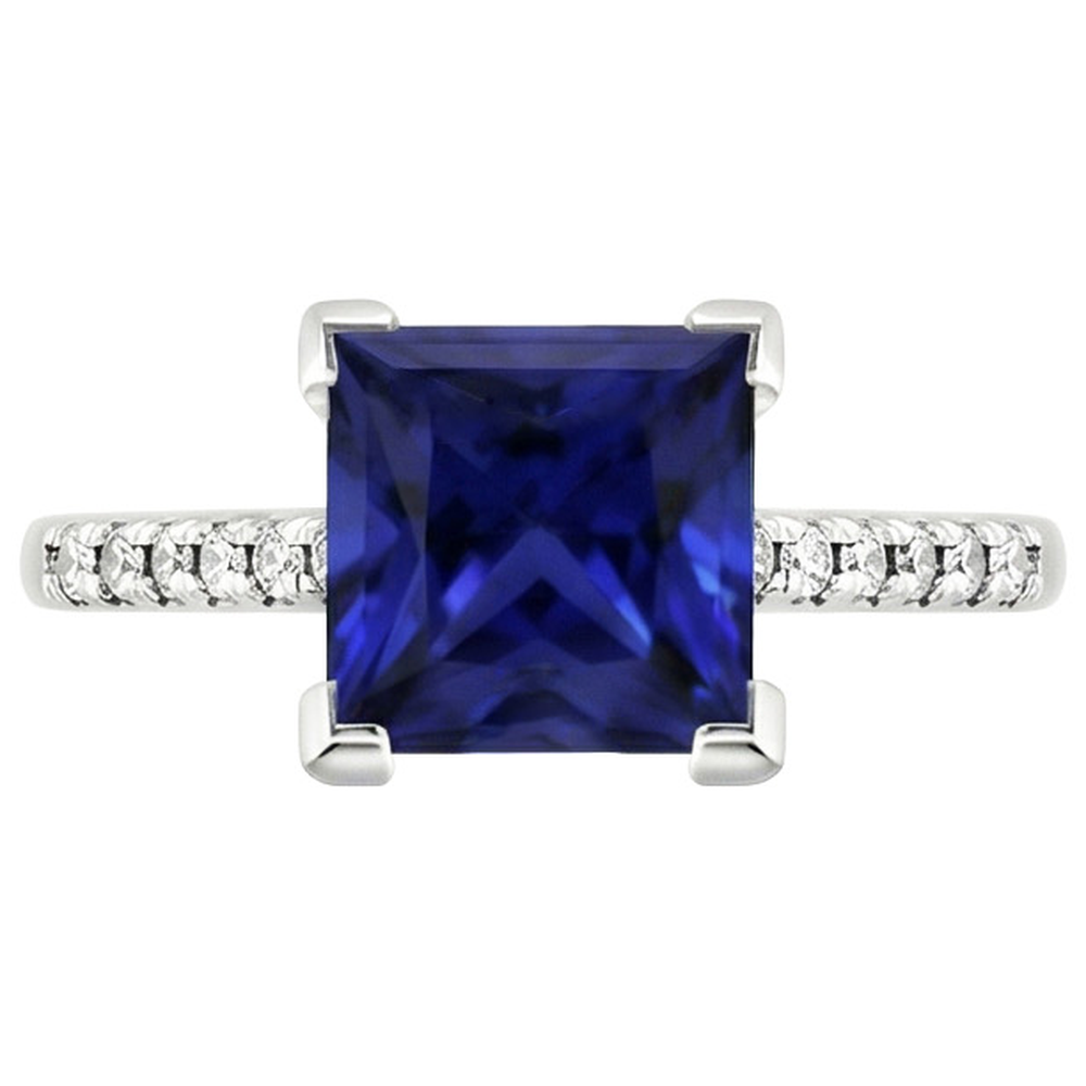 vero round diamante 5.25carati anello vista di profilo