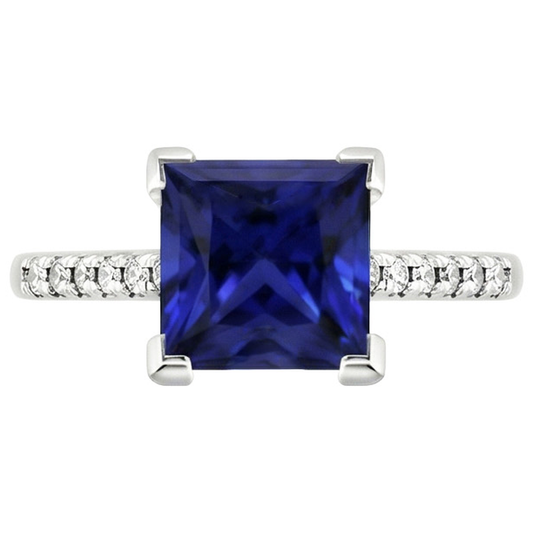 vero round diamante 5.25carati anello vista di profilo