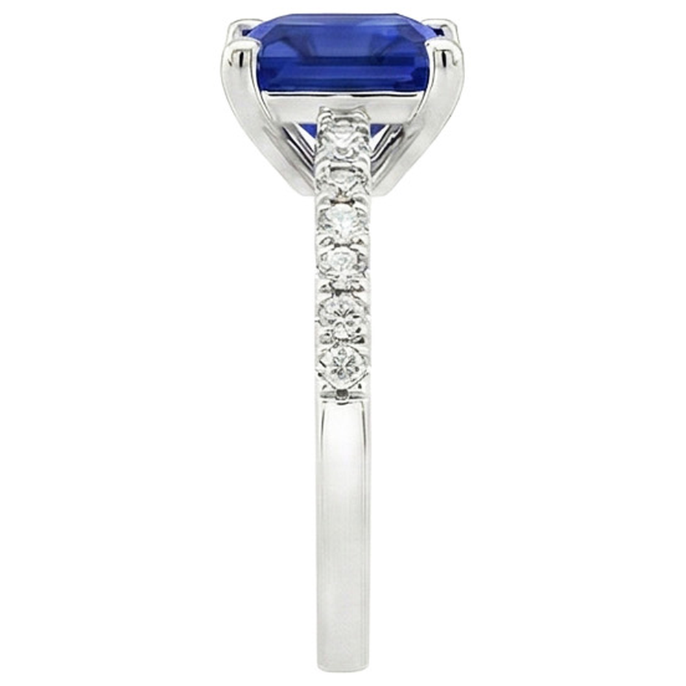 vero round diamante 5.25carati anello su bianco