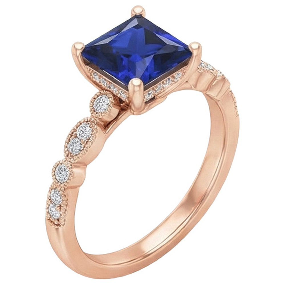 vero round diamante 5.25carati anello vista dall'alto