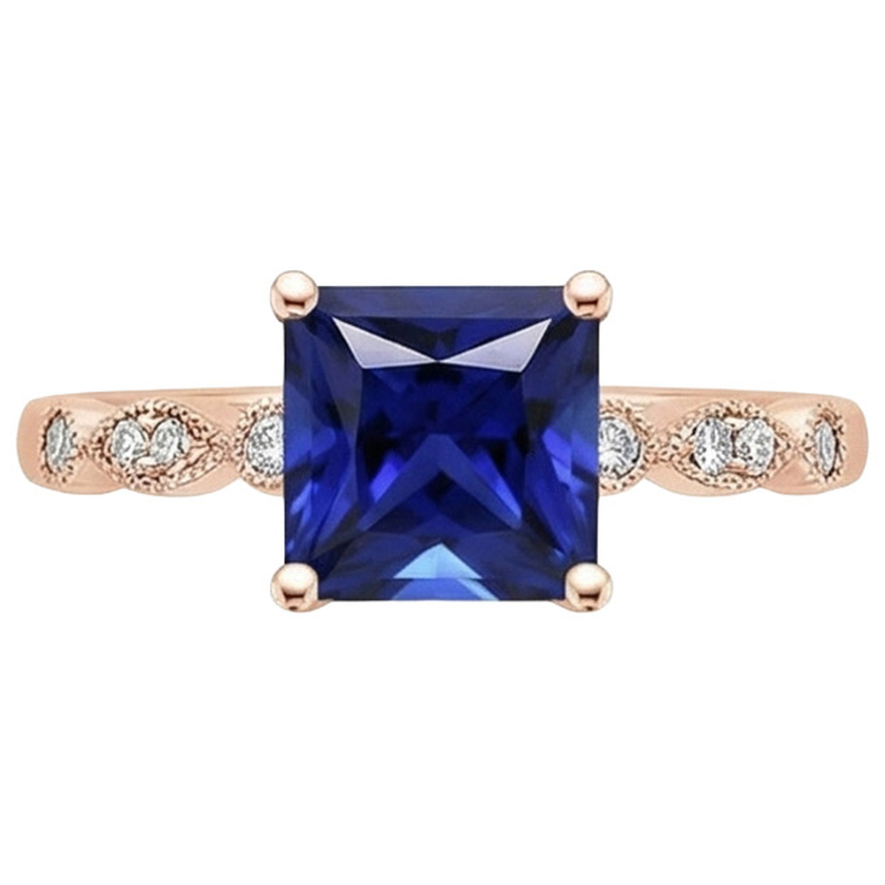 vero round diamante 5.25carati anello vista di profilo