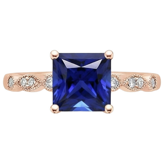 vero round diamante 5.25carati anello vista di profilo
