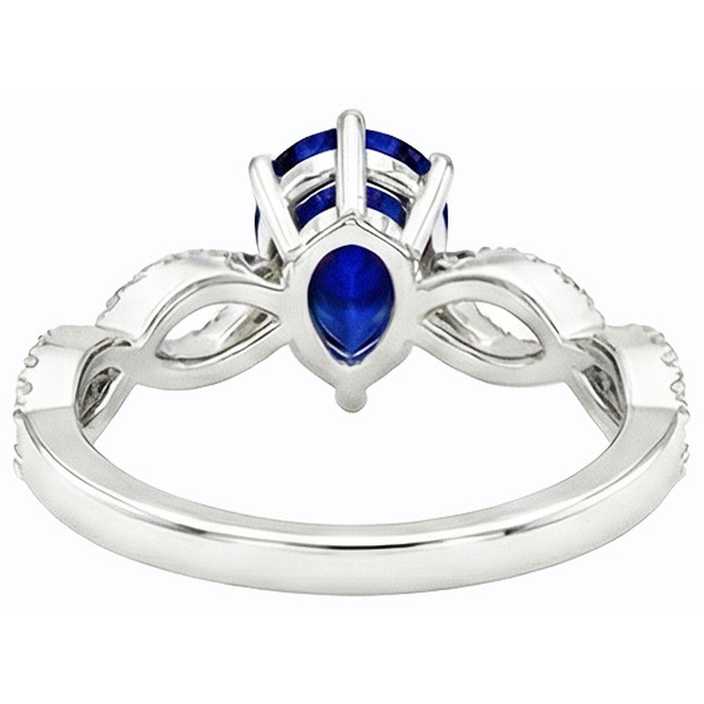 vero pear diamante 3carati anello angolo laterale