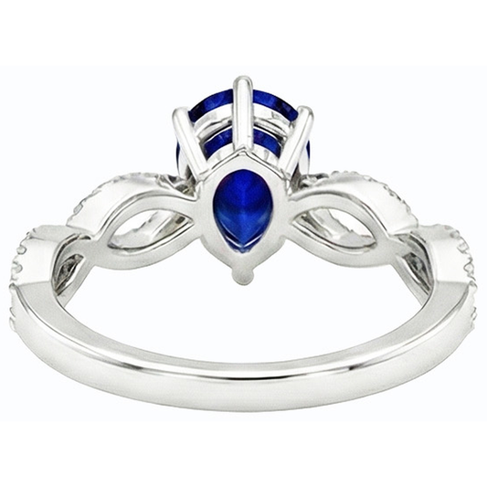 vero pear diamante 3carati anello angolo laterale