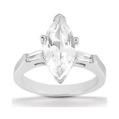 Anello di fidanzamento con diamante taglio marquise 3.50 ct. - harrychadent.it