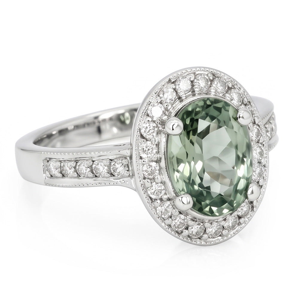 Anello di Fidanzamento con Zaffiro Verde
