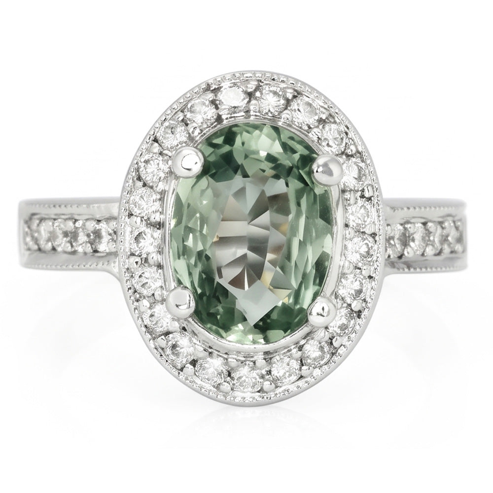 Anello di Fidanzamento con Zaffiro Verde
