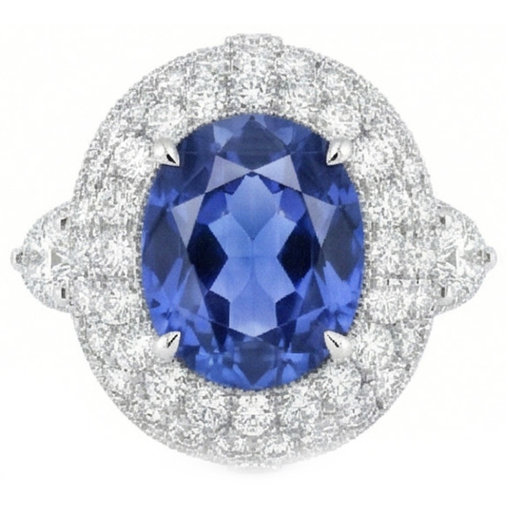 Anello di anniversario di matrimonio di 6 carati con diamanti zaffiro dello Sri Lanka