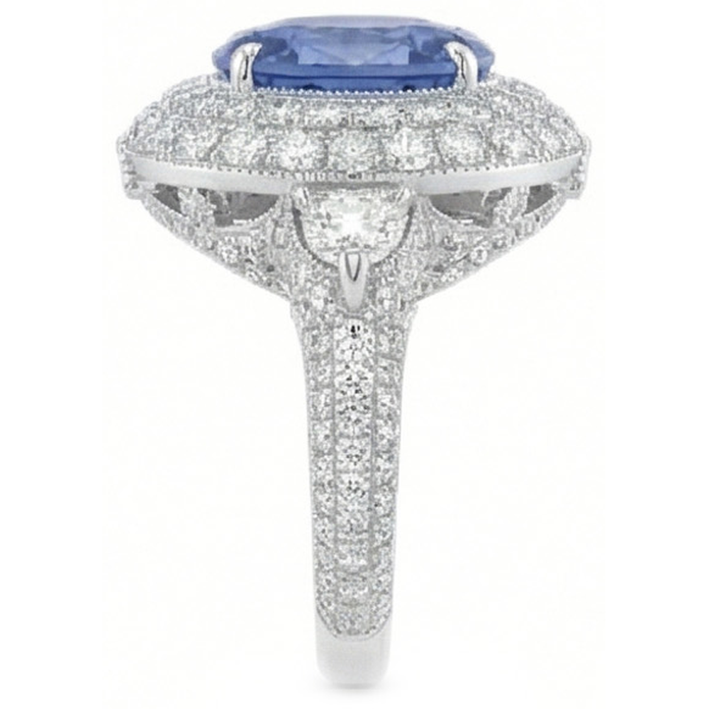 Anello di anniversario di matrimonio di 6 carati con diamanti zaffiro dello Sri Lanka
