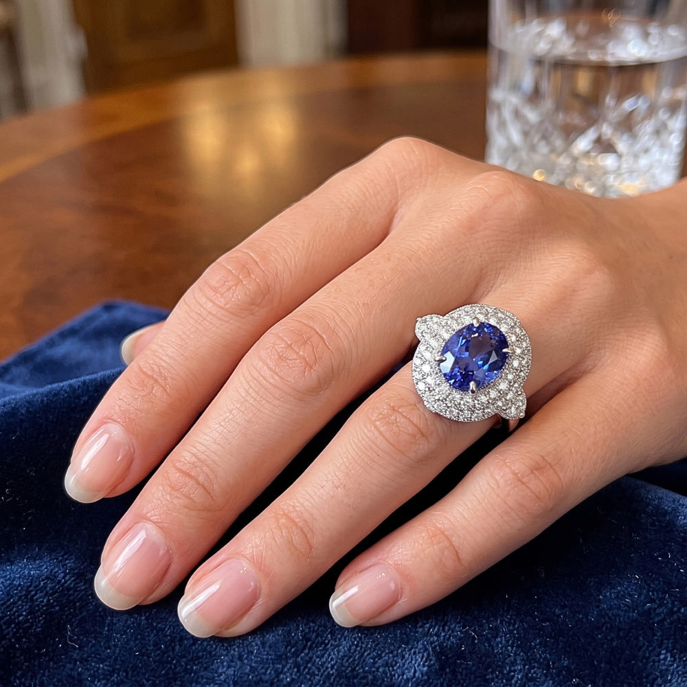 Anello di anniversario di matrimonio di 6 carati con diamanti zaffiro dello Sri Lanka