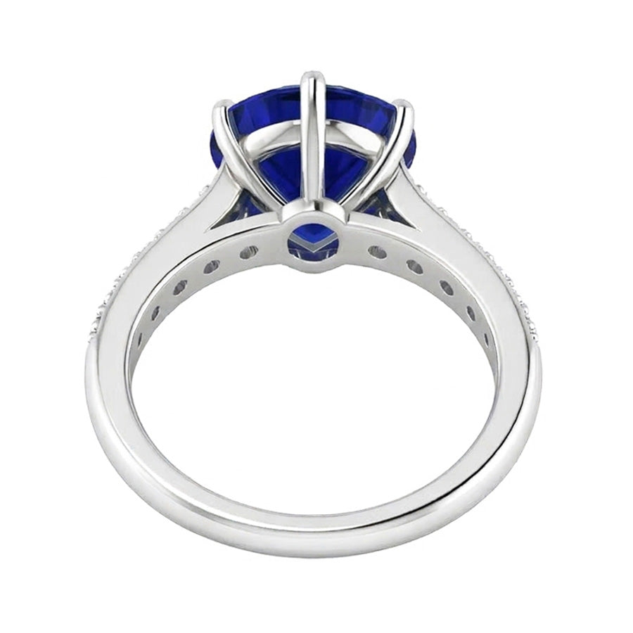 vero round diamante 4carati anello su bianco
