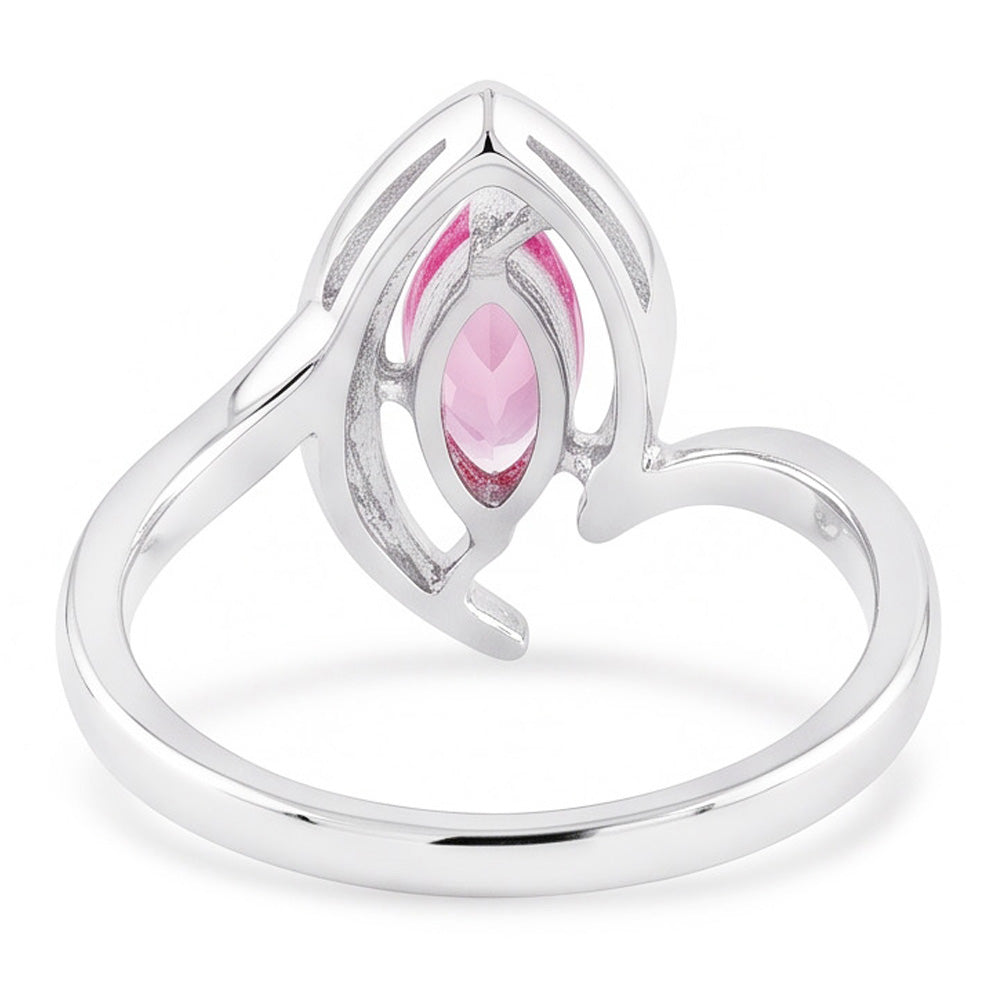 Anello di diamanti con zaffiro rosa taglio marquise. gioielli con pietre preziose da 1.75 carati