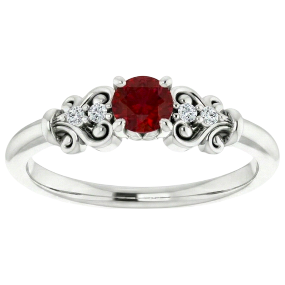 vero round diamante 1.10carati anello vista frontale