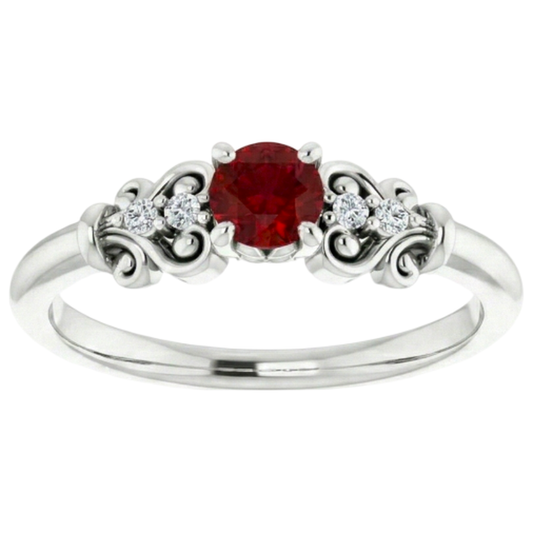 vero round diamante 1.10carati anello vista frontale