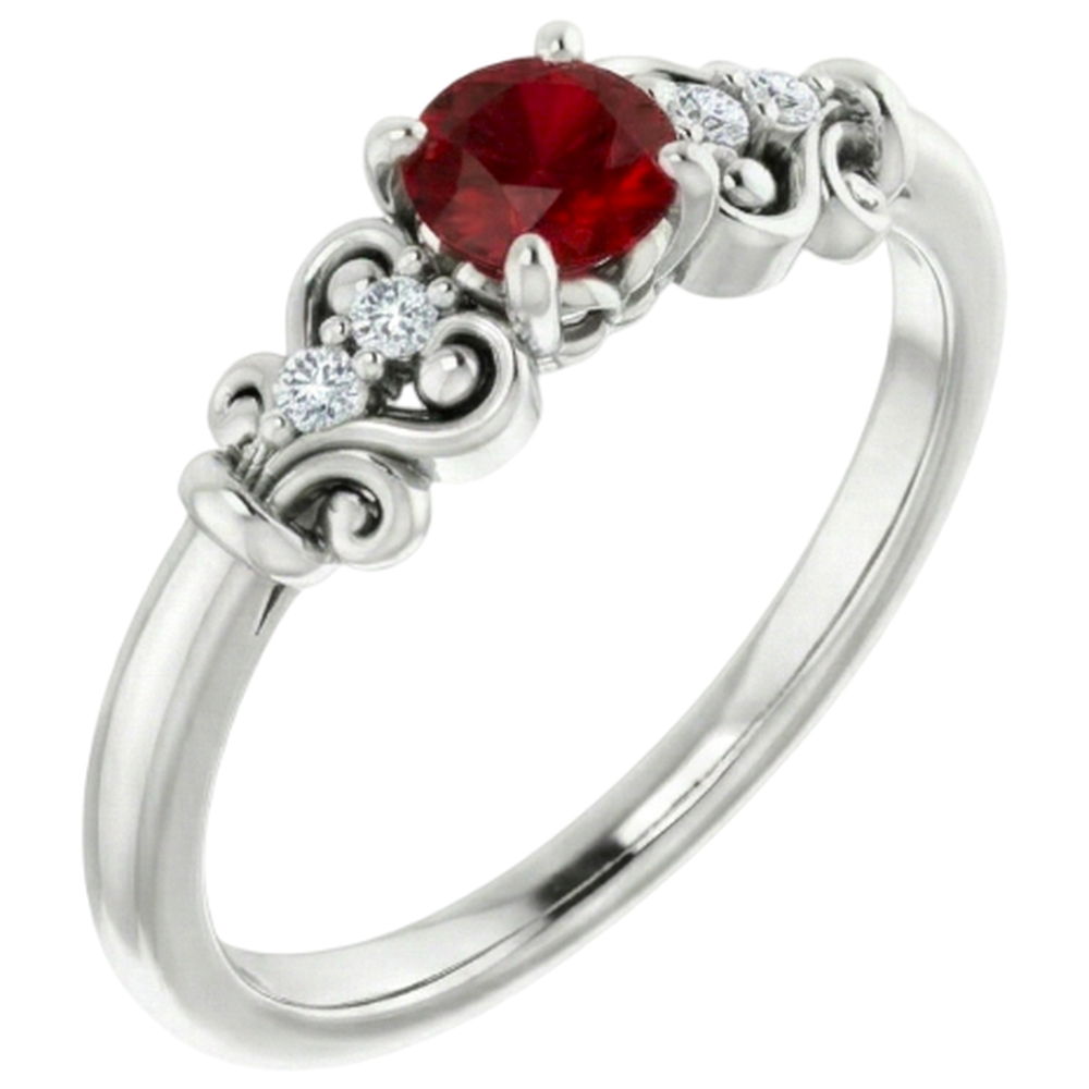 vero round diamante 1.10carati anello angolo laterale