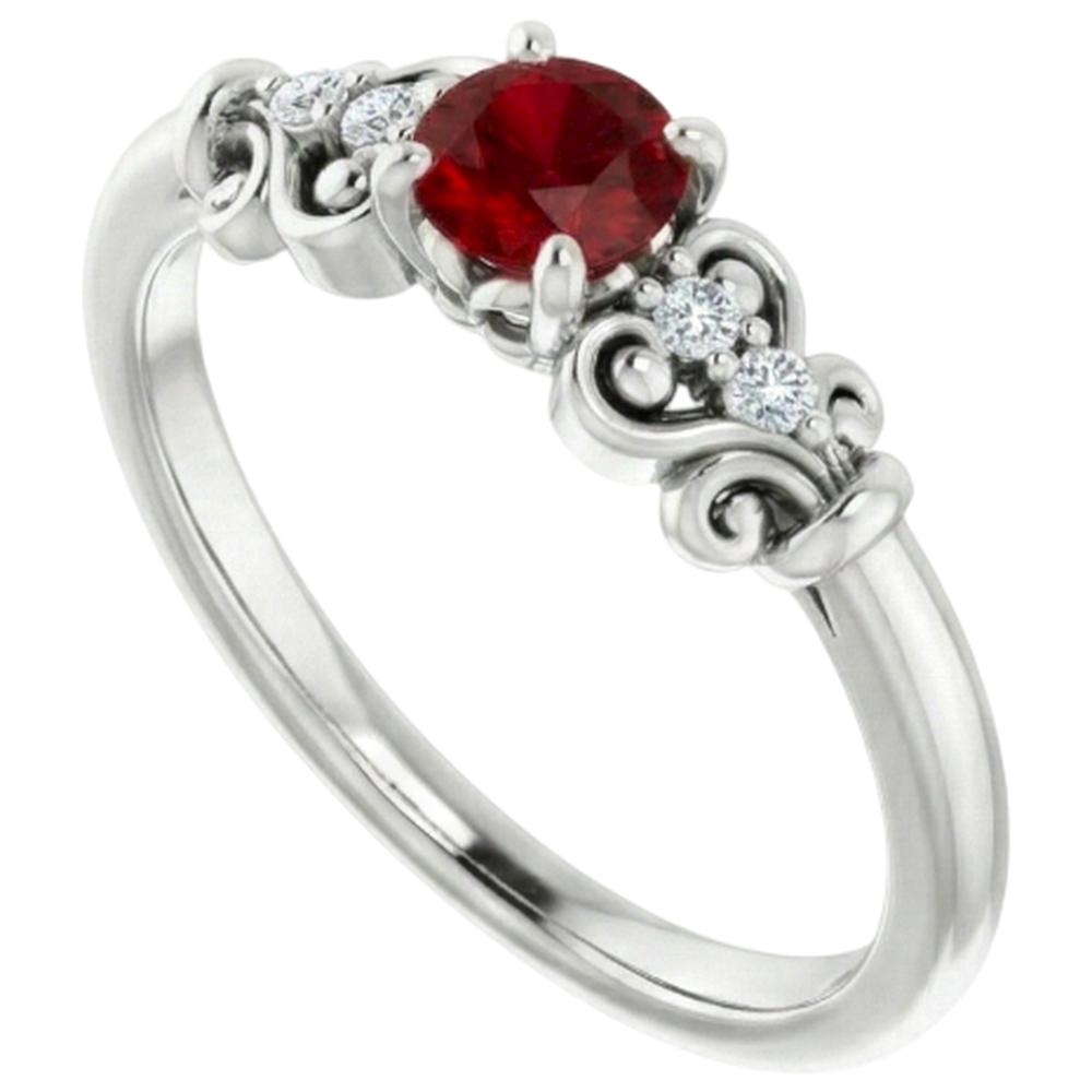 vero round diamante 1.10carati anello vista di profilo