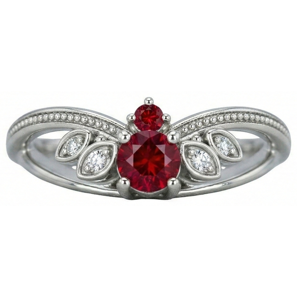 Anello di diamanti in stile antico da 1 carato con pietre preziose Milgrain e oro bianco 14 carati