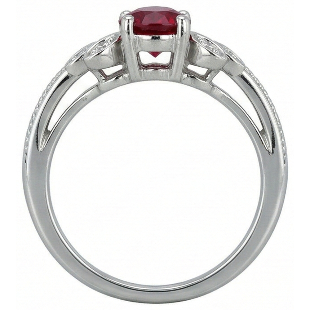 Anello di diamanti in stile antico da 1 carato con pietre preziose Milgrain e oro bianco 14 carati