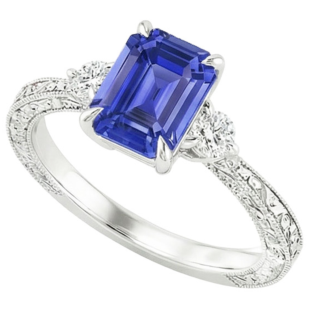 vero emerald diamante 3.50carati anello angolo laterale