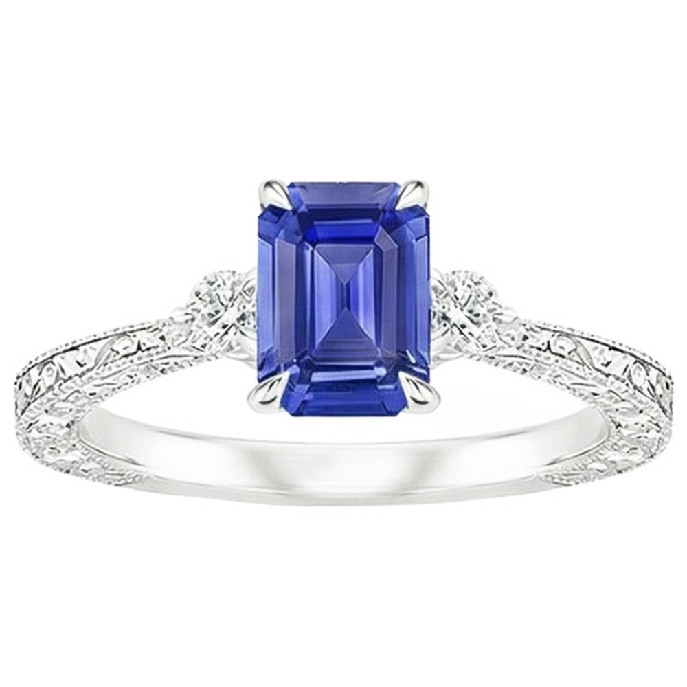 vero emerald diamante 3.50carati anello vista dall'alto