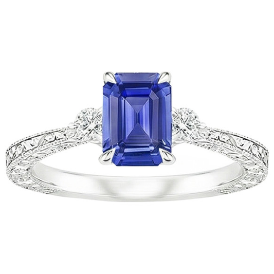 vero emerald diamante 3.50carati anello vista dall'alto