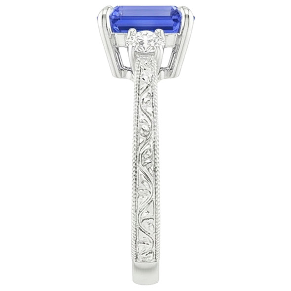 vero emerald diamante 3.50carati anello su bianco
