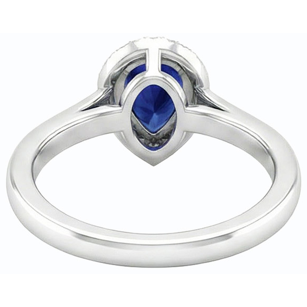 vero pear zaffiro 2.50carati anello angolo laterale