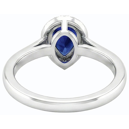 vero pear zaffiro 2.50carati anello angolo laterale
