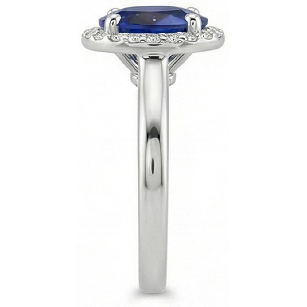 vero round diamante 4carati anello su bianco