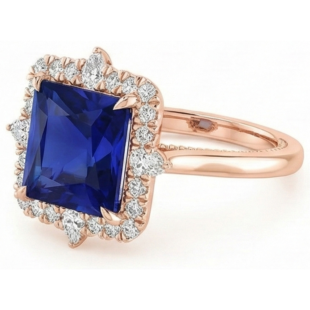 vero marquise diamante 6.25carati anello su bianco