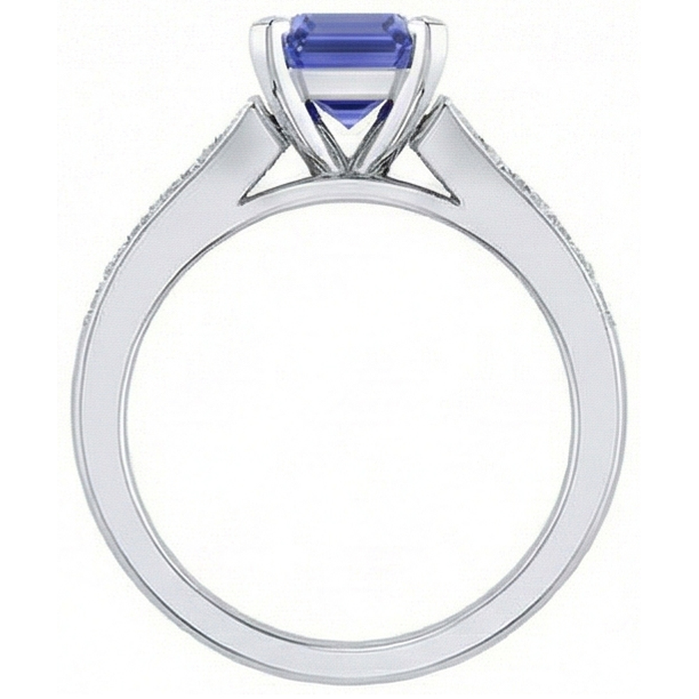 vero princess diamante 3carati anello su bianco