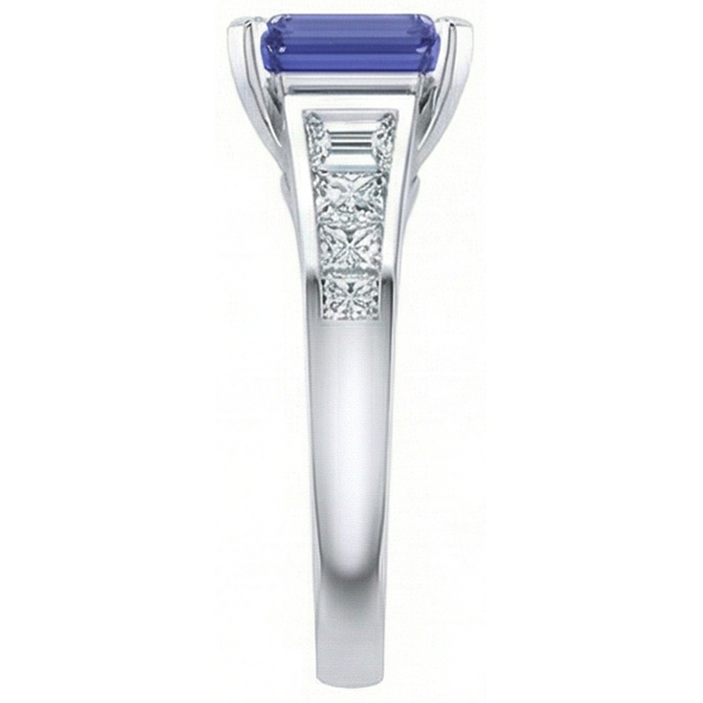 vero princess diamante 3carati anello vista di profilo