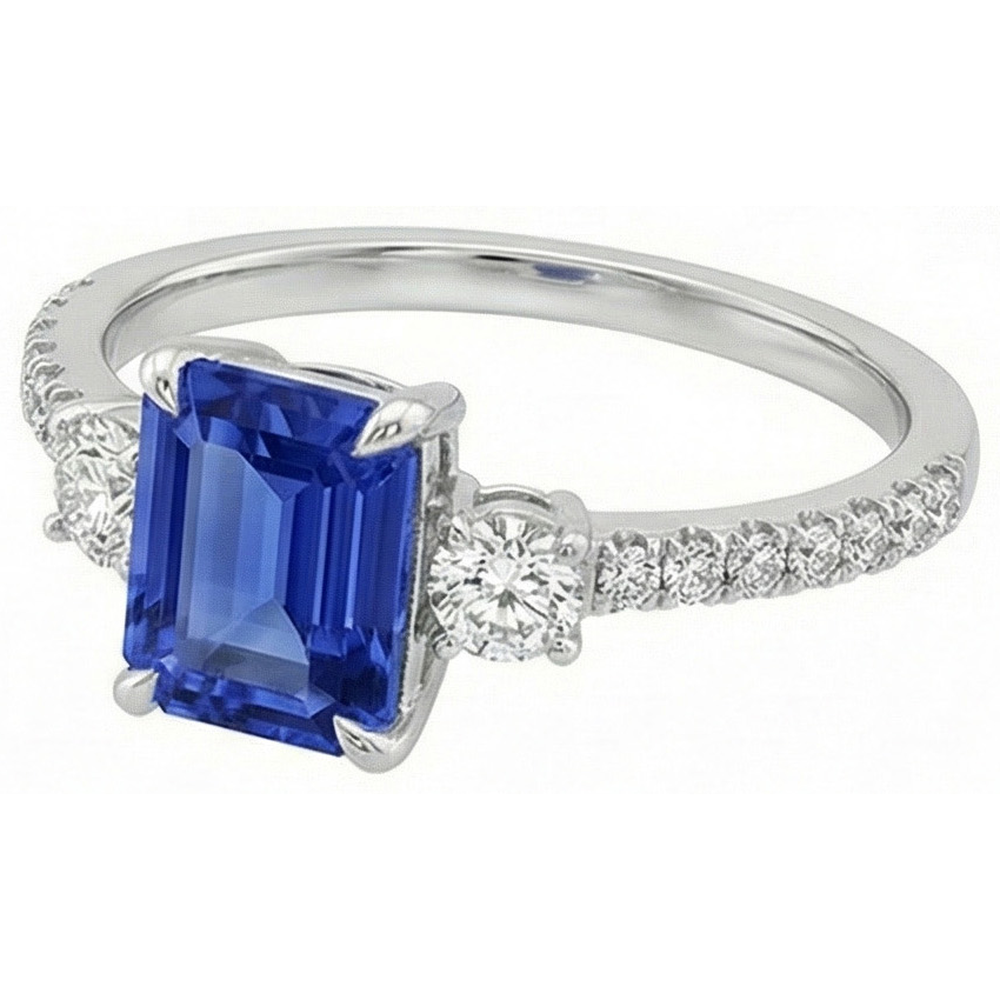 vero emerald diamante 4.25carati anello angolo laterale