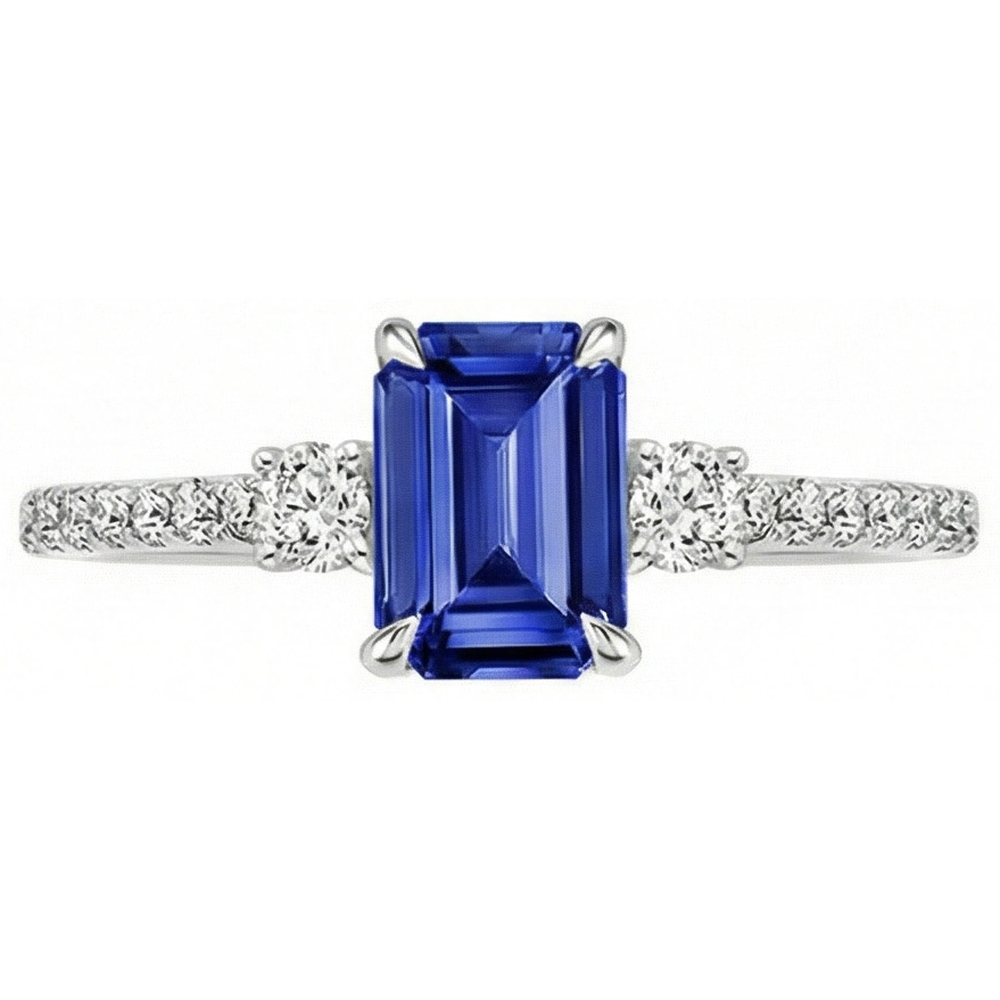 vero emerald diamante 4.25carati anello vista dall'alto