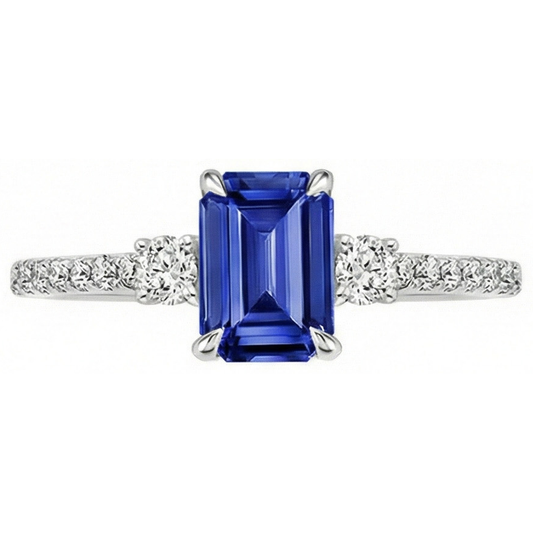 vero emerald diamante 4.25carati anello vista dall'alto