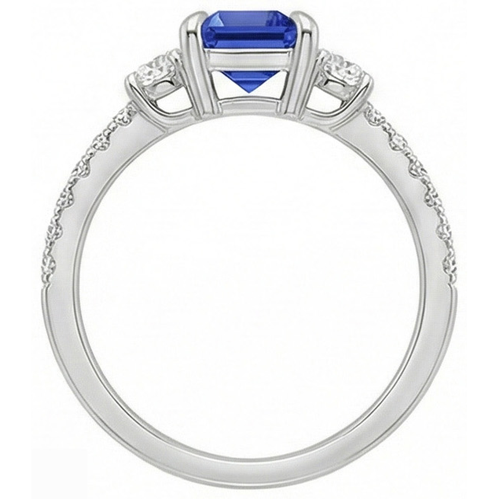 vero emerald diamante 4.25carati anello su bianco