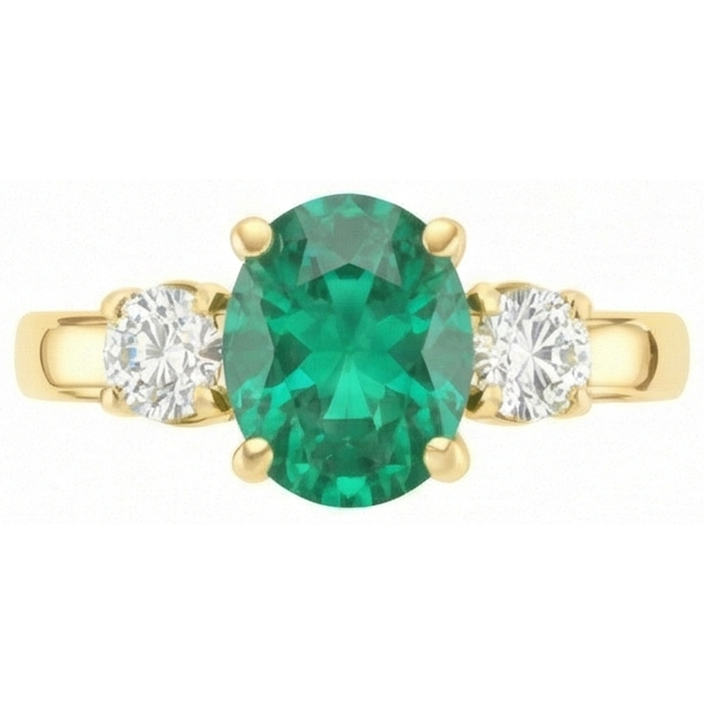 Anello di fidanzamento con Verde smeraldo e diamante 5.25 carati