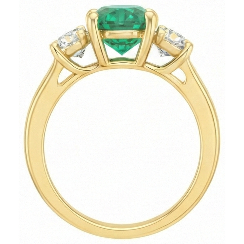 Anello di fidanzamento con Verde smeraldo e diamante 5.25 carati