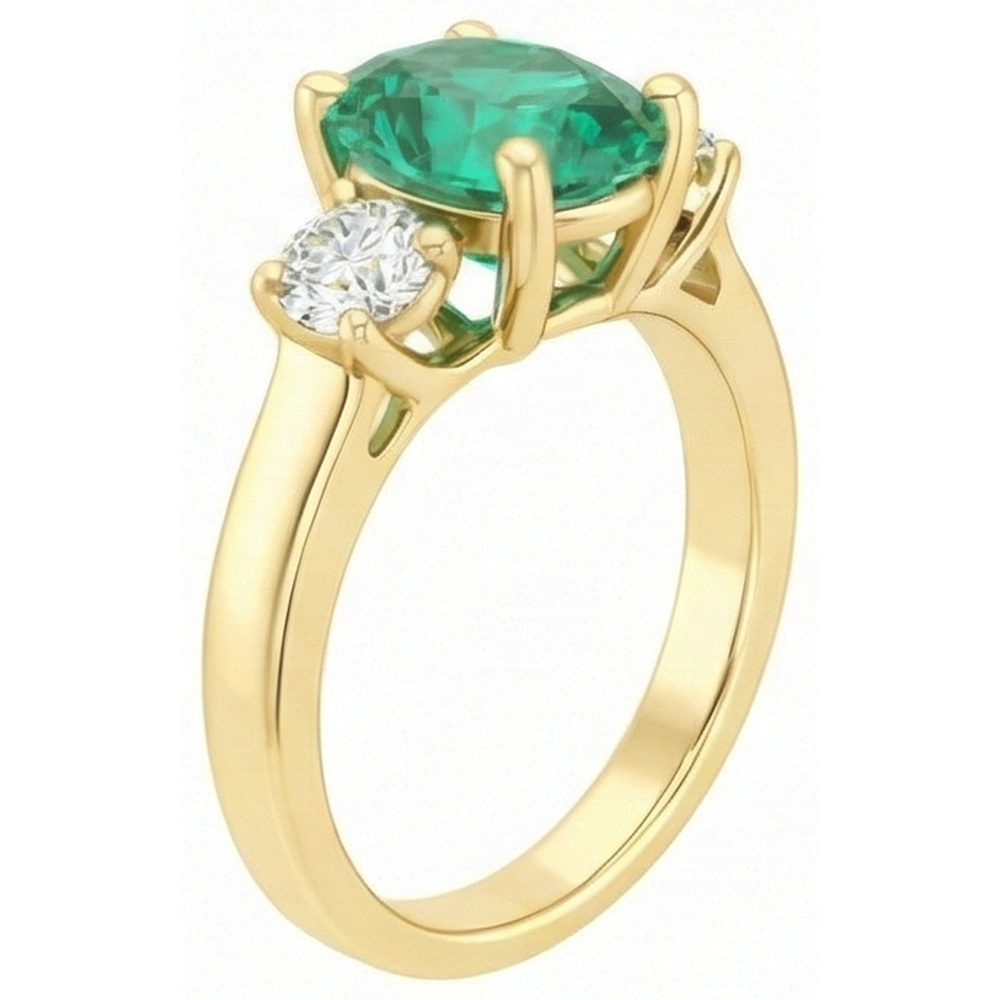 Anello di fidanzamento con Verde smeraldo e diamante 5.25 carati