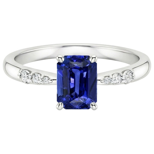 vero emerald diamante 3.50carati anello vista dall'alto