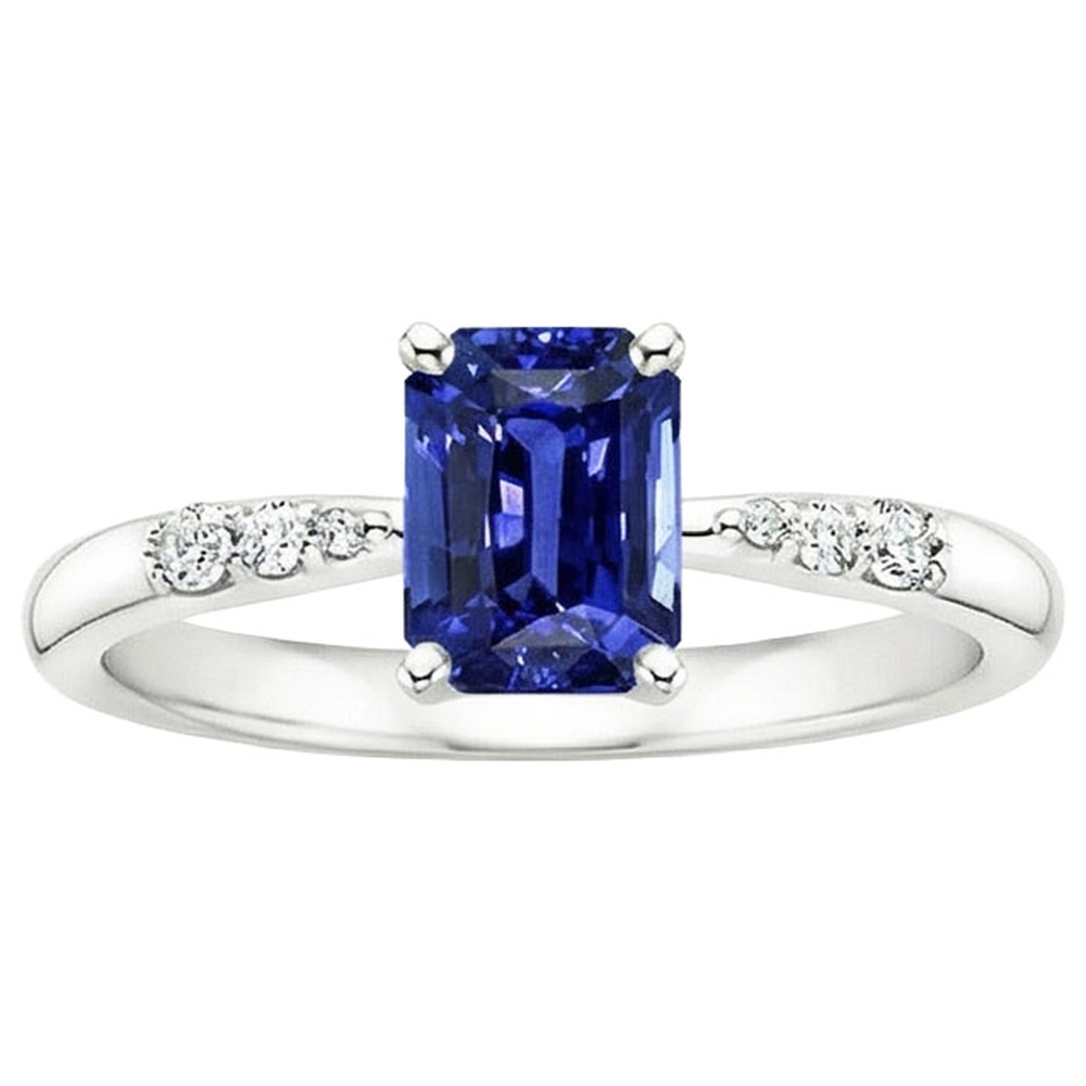 vero emerald diamante 3.50carati anello vista di profilo