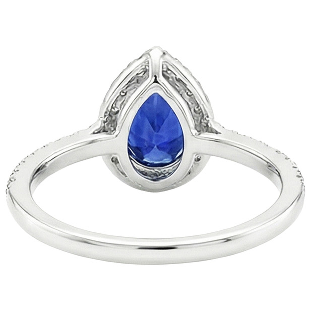 vero pear diamante 5.50carati anello angolo laterale