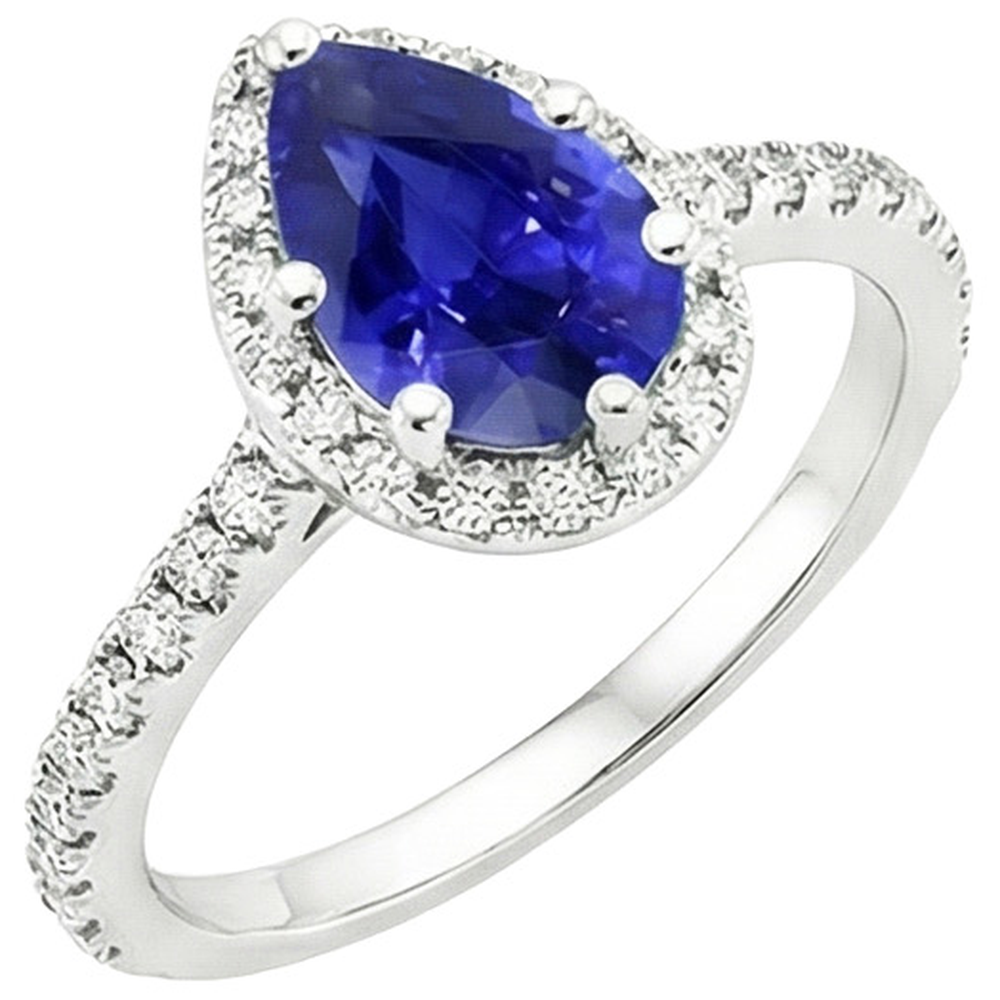 vero pear diamante 5.50carati anello dettaglio ravvicinato