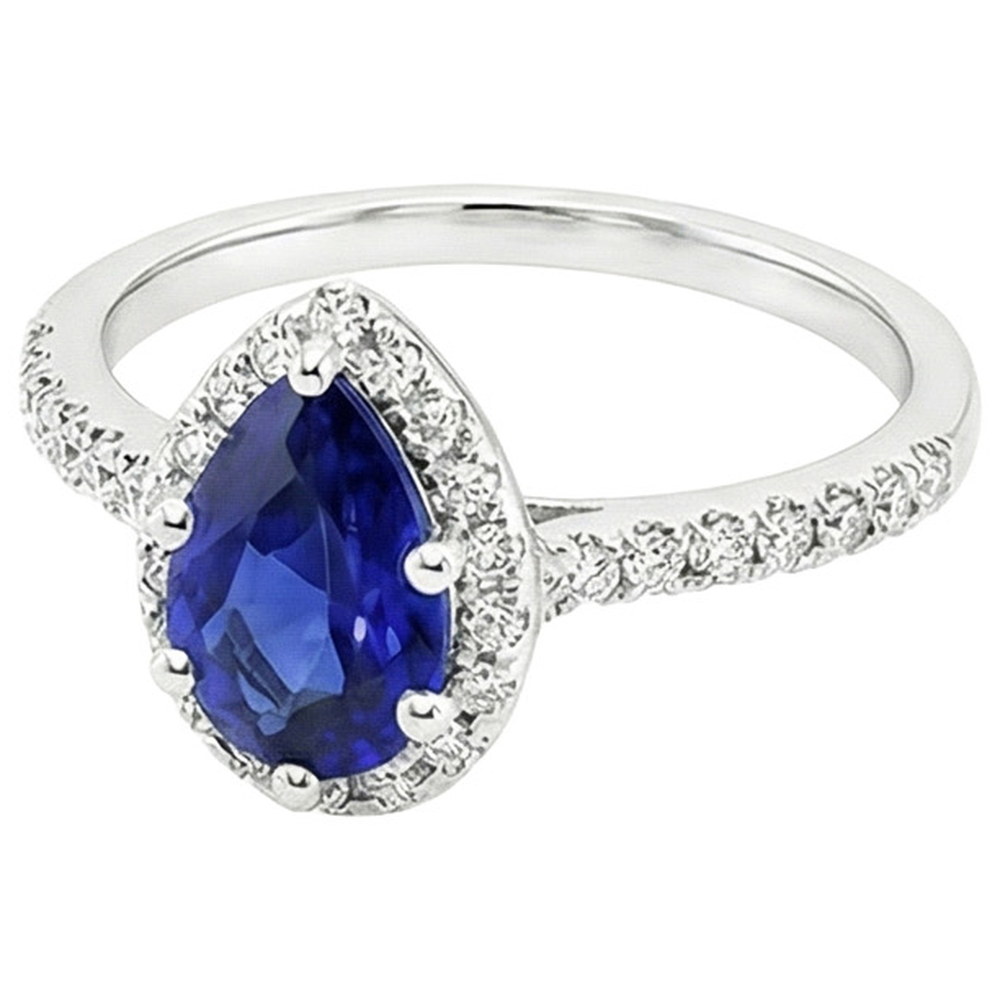 vero pear diamante 5.50carati anello vista dall'alto