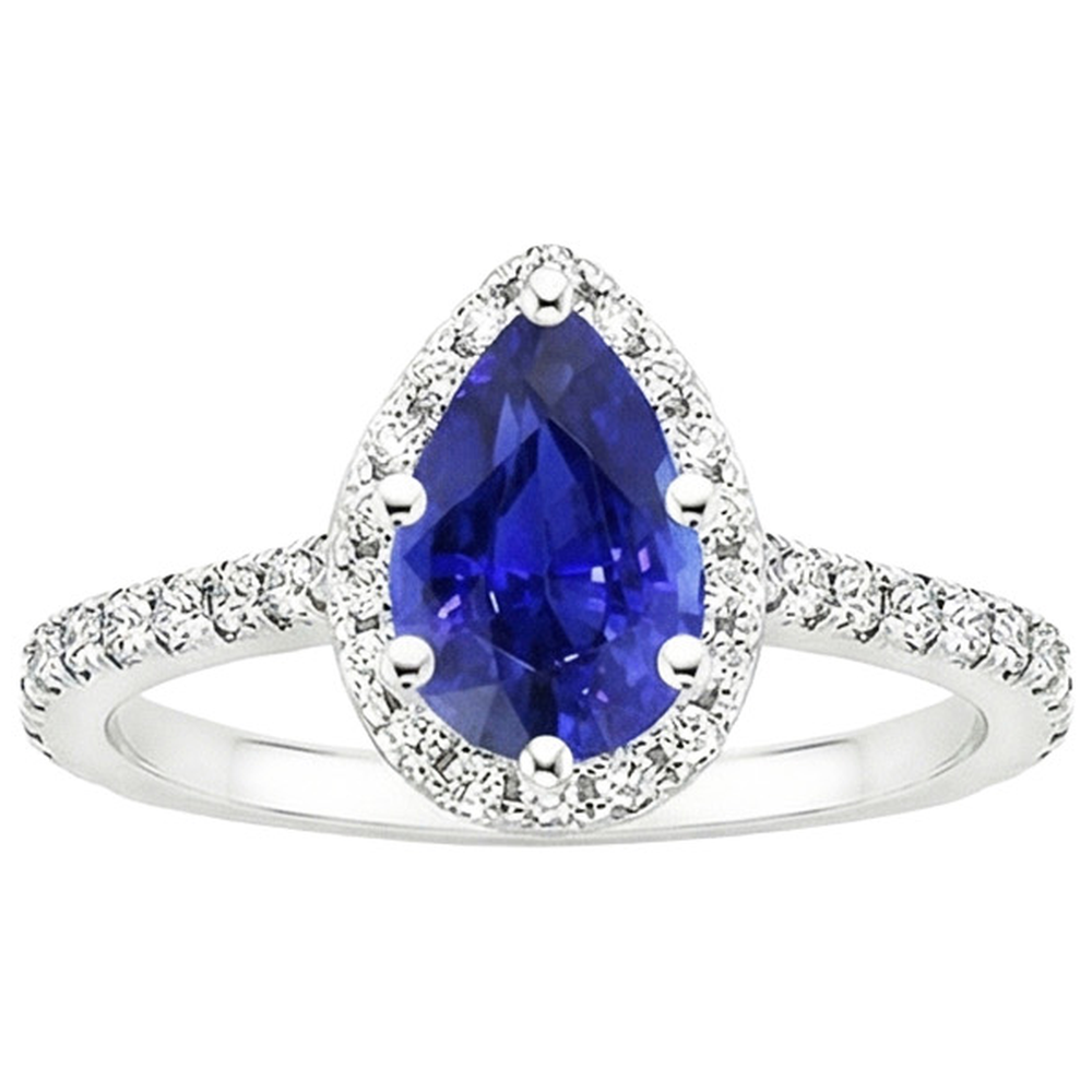 vero pear diamante 5.50carati anello vista di profilo