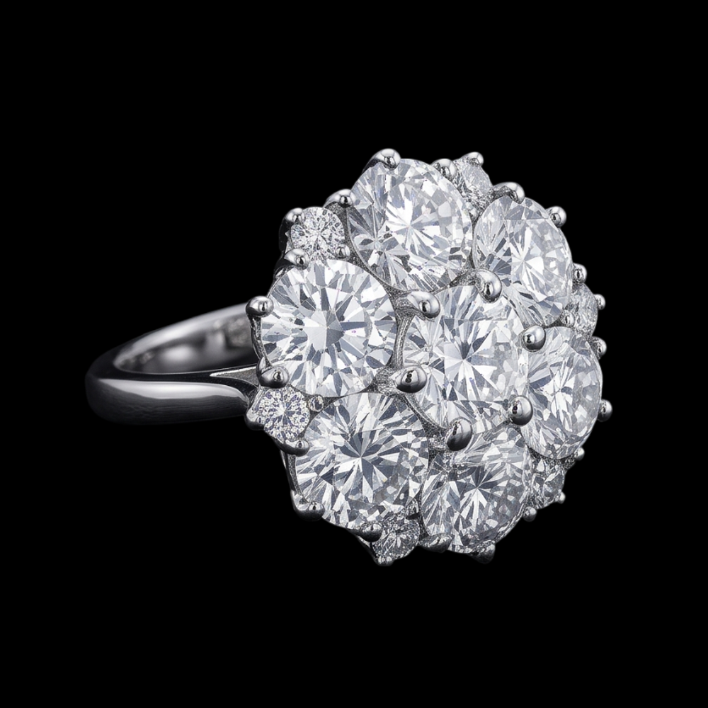 Anello di fidanzamento con diamante 3.80 carati gioielli da donna in stile antico
