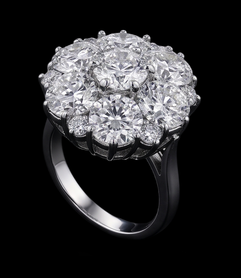 Anello di fidanzamento con diamante 3.80 carati gioielli da donna in stile antico