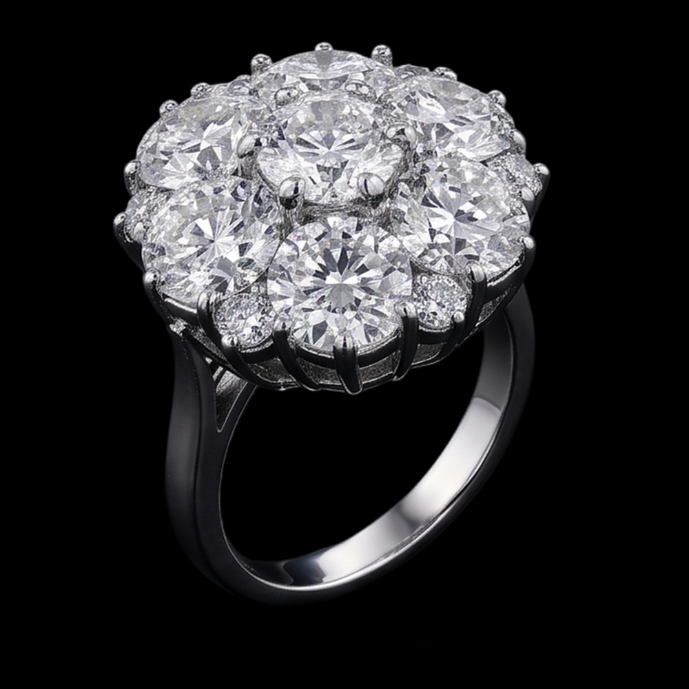 Anello di fidanzamento con diamante 3.80 carati gioielli da donna in stile antico