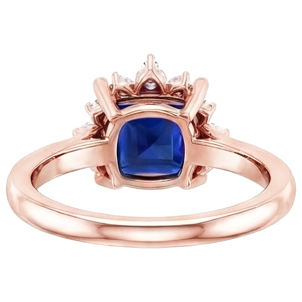 vero princess zaffiro 5.50carati anello dettaglio ravvicinato