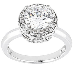 Anello di fidanzamento con diamante Halo Oro bianco 2.61 ct.